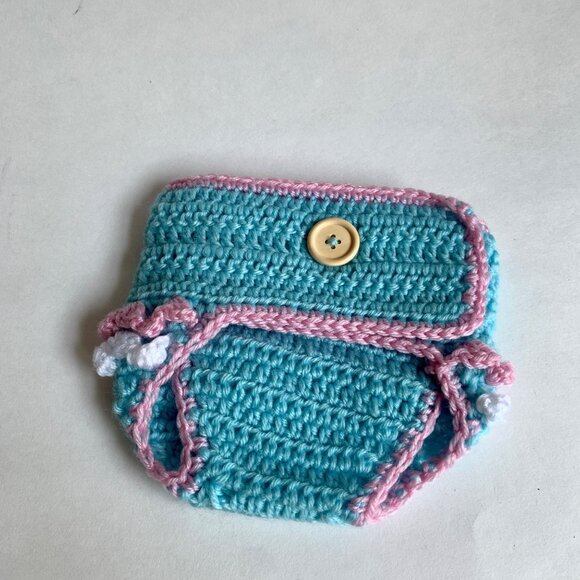 NEW Teal Blue Ruffle Diaper Cover 0-6 Months - Picture 1 of 3